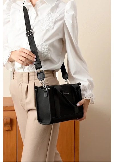 Just Polo Kadın Yeni Sezon Ayarlanabilir Askılı Lüks El Ve Omuz Çantası Shoulder Bag Ebat: 19 X 23 Cm Siyah 86219746
