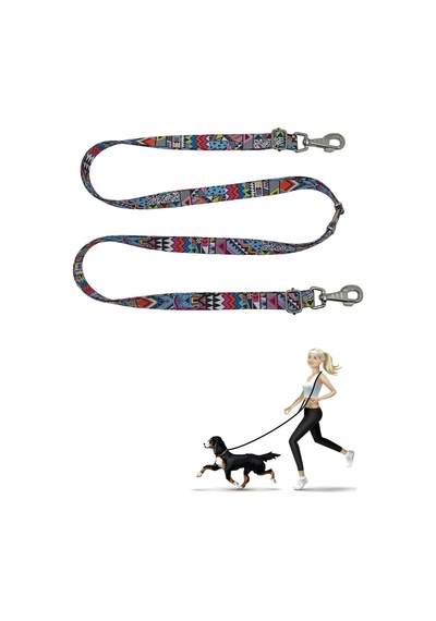 Tr Etnik Desenli Hands Free Köpek Tasması, Pembe, Tek Ebat Genel