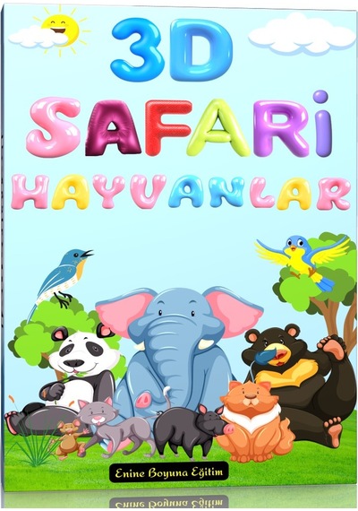 3 Boyutlu Safari Hayvan Boyama Kitabı