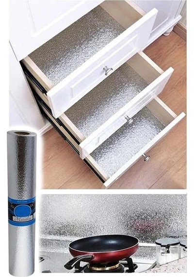 Çok Amaçlı Metalize Raf Örtüsü Büyük Boy 45 Cm X 3 Metre 1 Adet Belirtilmemiş Metalik Tr Diğer