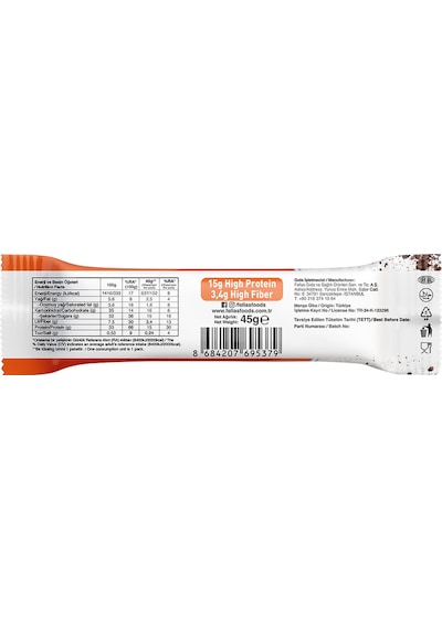 Fellas Yüksek Protein Bar - Portakal & Kakao 45 G x 12 Adet