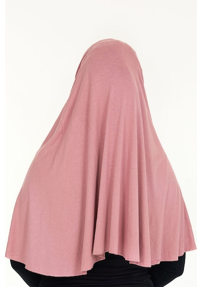 Peçeli Hazır Türban Pratik Şal Hijab Namaz Örtüsü Gulkurusu