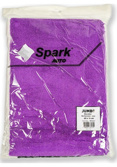 3 Adet Spark 2317 Jumbo Boy Mikrofiber Oto Kurulama Ve Temizlik Tank Bezi 60x90 Cm.