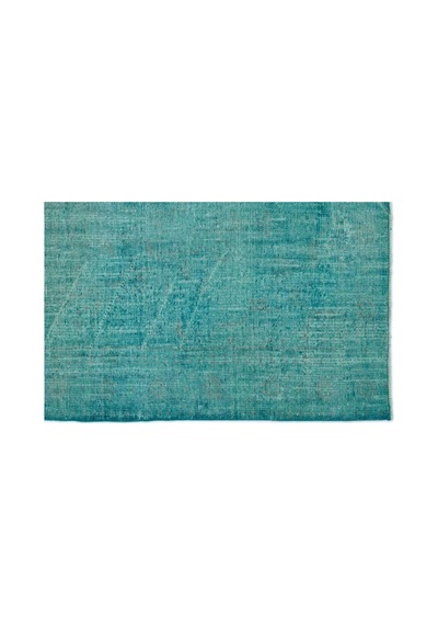 El Dokuması Vintage Yün-pamuk Turkuaz Halı 22826 162 X 255 Cm