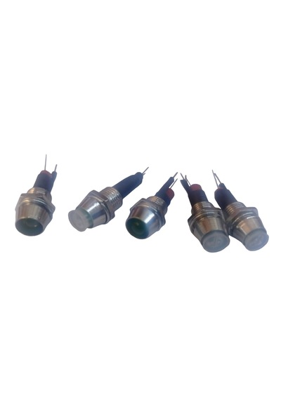 5adet 12v Led Pano Tipi 7,5mm Metal.... El Üretimi 5mm Led Yeşi