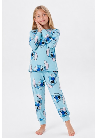 Isobel Kids %100 Pamuk Mavi Çizgi Filmli Kız Çocuk Pijama Takımı Turkuaz