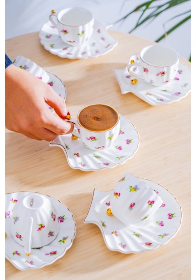 Acar Ladurée 6 Kişilik Kahve Fincan Takımı - 75 Ml Renkli