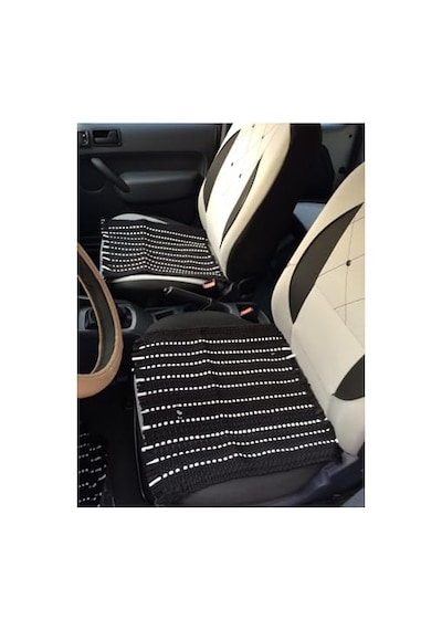 Terletmez Oto Kilim Ön Ve Arka 3 Lü Serme Set Oto Minderi Abanoz - Beyaz
