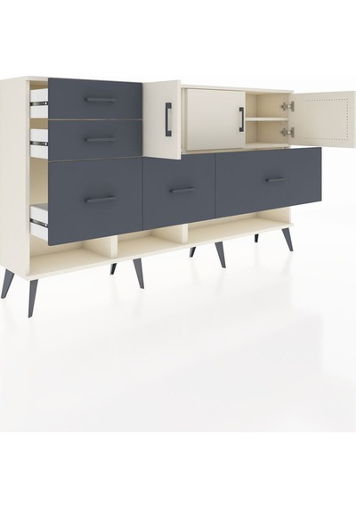 Arges Konsol 3 Raflı 5 Çekmeceli 3 Kapaklı 176x30x99 Aytaşı-aytaşı/antrasit Aytası/antrasıt - Aytası Arges Konsol 3 Raflı 5 Çekmeceli 3 Kapaklı 176x30x99 Aytaşı-aytaşı/antrasit Aytası/antrasıt - Aytası