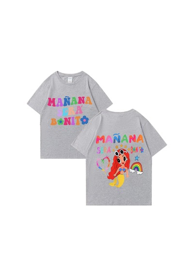 Flood Of Style Sıcak Satış Şarkıcı Karol G Müzik Albümü Manana Sera Bonito T Shirt Erkek Kadın Rahat Gr Gri