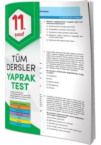 11.Sınıf Tüm Dersler Yaprak Test Element