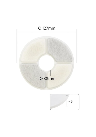 Auvc 2.4l Papatya Su Sebili Uyumlu Yedek Filtre 3'lü Paket, 127x38x5mm, Beyaz