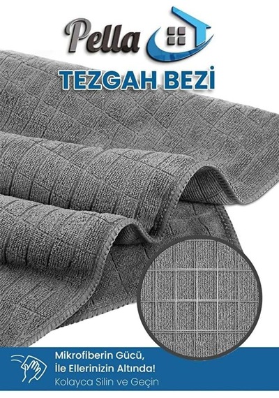 Pella- Orijinal Pella- Mikrofiber Temizlik Bezi 2x 3'lü Paket Toplam 6 Adet Mavi,gri,füme Belirtilmemiş