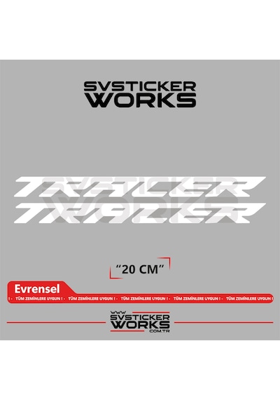 Yamaha Tracer 7 / 9 / Gt Uyumlu Yazı Sticker Yüksek Kalite Özel Kesim Folyo 2'li Set Beyaz