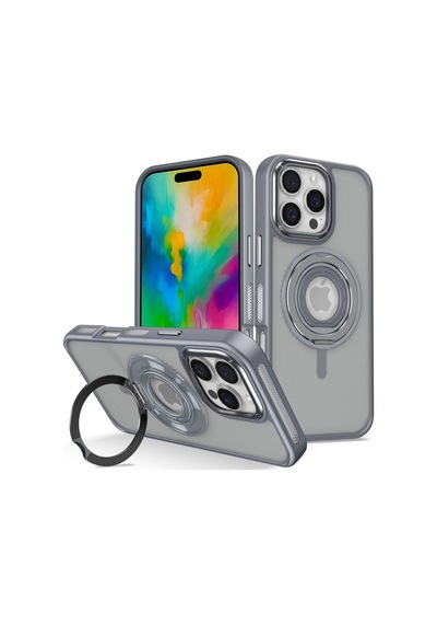 Joko Apple iPhone Uyumlu 16 Pro Max Banza Magsafe Standlı Kapak - T gri