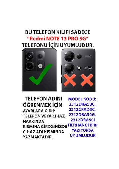 Redmi Note 13 Pro 5g Uyumlu Minik Kır Çiçekleri Baskılı Silikon Kılıf