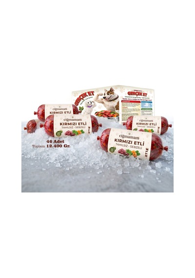 Kırmızı Etli Tahılsız Sebzeli Barf Köpek Maması 12.4 Kg - 271 G X 46