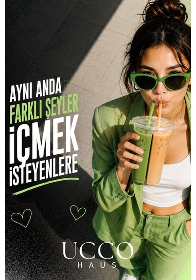 Çift Hazneli 2'li Set Pinterest İçecek Bardağı 700 Ml 350+350 Ml - Limonata Kola Kokteyl Soğuk Kahve Meşrubat Bardağı Şeffaf