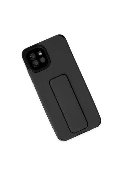 Samsung Galaxy A03 Kılıf Mega Standlı Silikon - Siyah