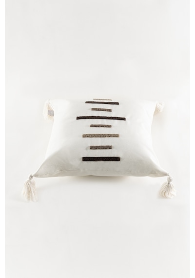 Koza Home Craft Multi Çizgi Desenli Püsküllü Boncuk Elyaf İç Dolgulu Kırlen Standart