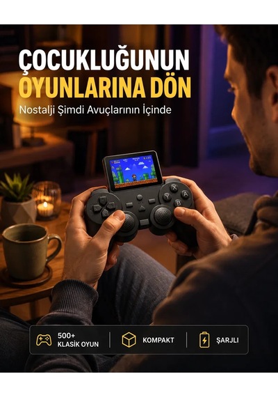 2. 4 İnç Hd Renkli Ekranlı 500-in-1 Taşınabilir Retro Oyun Konsolu, Kablolu Tv Bağlantısı Ve Uzun Pil Ömrü