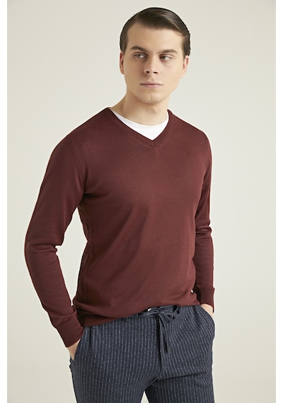 D's Damat Ds Damat Regular Fit Kiremit Düz Örgü Kazak 1hf060632003m Kiremit