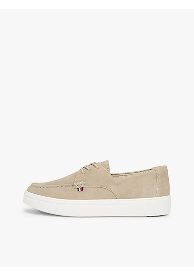 Tommy Hilfiger Casual Suede Stıtch Toe Hybrıd Erkek Bej Günlük Ayakkabı - Fm0fm05707
