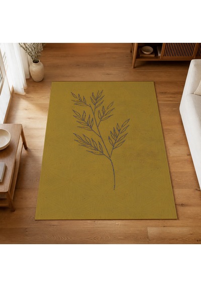 Kartela Halı Evo Halı Jüt Taban Dokuma Halı Hardal Sarısı - 200 X 300 Cm