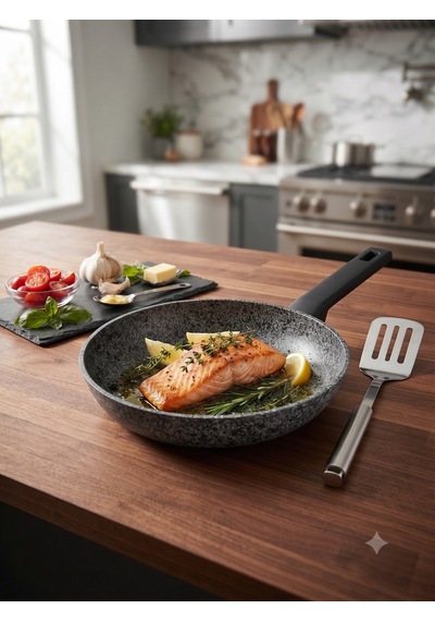 Silver Stone Ultra Güçlü Granit Tava Gri - Siyah