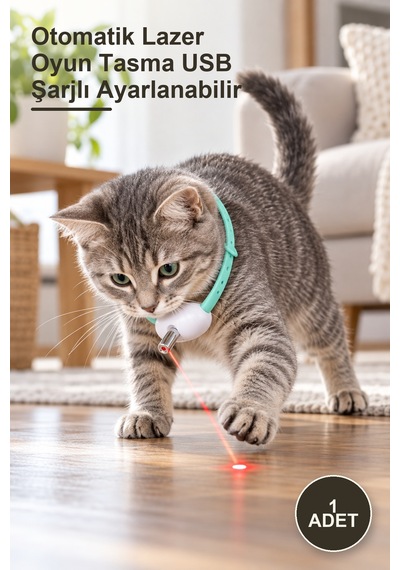 1 Adet Otomatik Lazer Oyun Tasma Usb Şarjlı Ayarlanabilir
