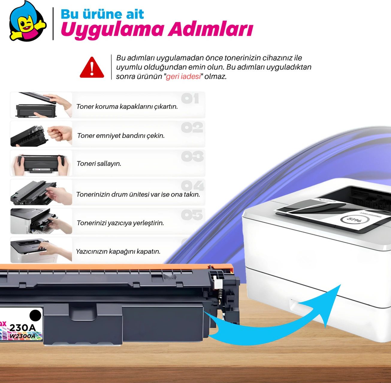 Hp Color Laserjet Pro 4303fdw Uyumlu Toner Takımı - Çipli / 230a / W2300a