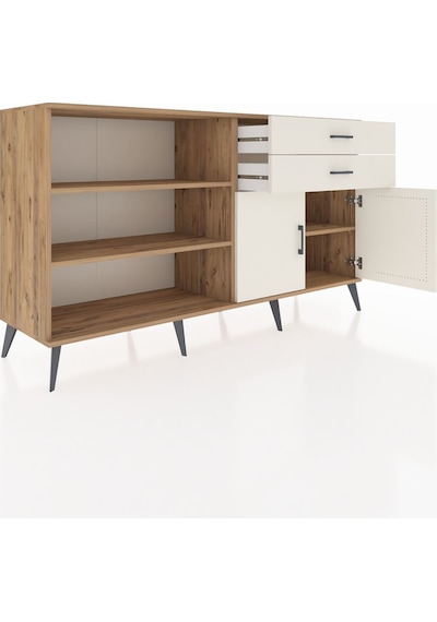 Hyperion Konsol 3 Raflı 2 Çekmeceli 2 Kapaklı 176x44x99 Çam-aytaş Çam-aytaşı