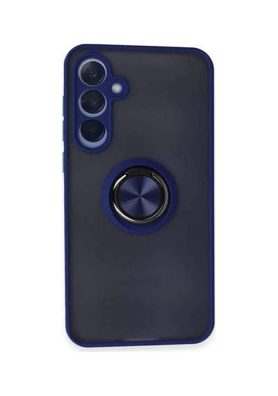 Samsung Galaxy Uyumlu.  A35 5g Kılıf Montreal Yüzüklü Silikon Kapak  Lacivert