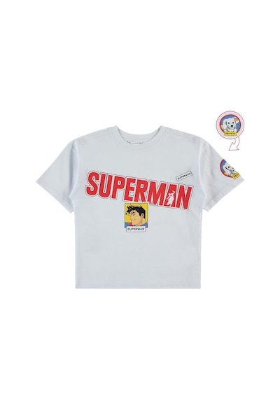 Superman Süperman Baskılı 6-9 Yaş Tişört - Beyaz