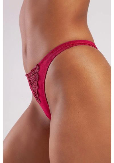 Golshan Garland A Plus Bordo Dantel Detaylı Mini String Tanga Bordo