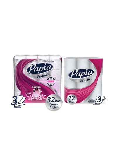 Papia Tuvalet Kağıdı 3 Katlı 32 Li + 12 Li Kağıt Havlu Klasik