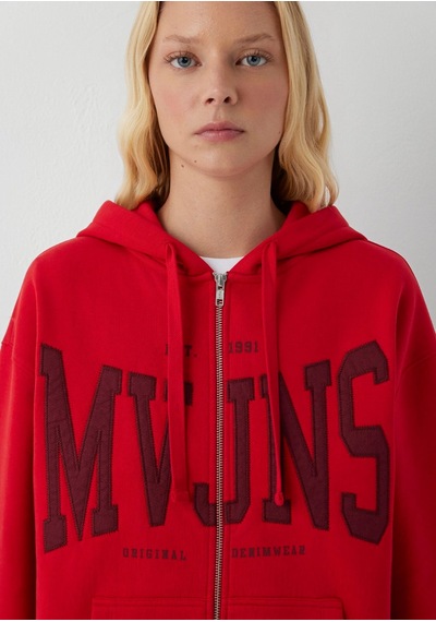 Mavi Logo Baskılı Sweatshırt Acı Kırmızı Kırımızı Kadın Sweatshirt M1s10421-82054
