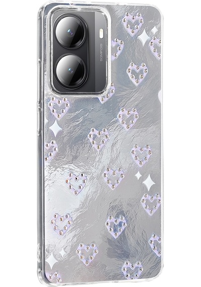 Xiaomi Poco X7 Pro Kılıf Kamera Korumalı Figürlü Zore Ponti Silikon Kapak Lila