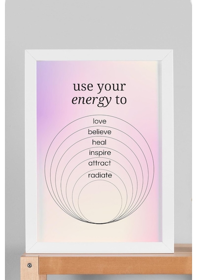 Use Your Energy To Love Çerçeveli Tablo Aura Enerji Renkleri - Enerjinizi Sevgiye Kullanın