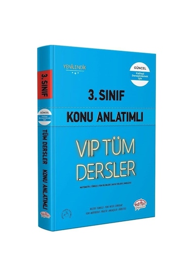 Editör 3. Sınıf Vıp Tüm Dersler Konu Anlatımlı Mavi Kitap Editör