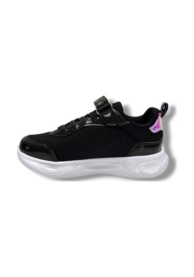 Deep Kids 025-26 Anorak Kalp Desenli Anatomik Cırtlı Kız Çocuk Sneaker Siyah Pembe Siyah