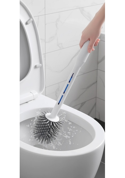 Deterjan Hazneli Ergonomik Silikon Tuvalet Fırçası Çok Renkli