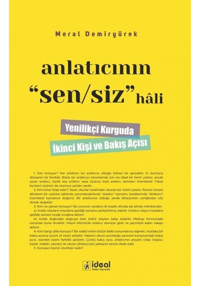 Anlatıcının Sensiz Hali - Meral Demiryürek - İdeal Kültür Yayıncılık