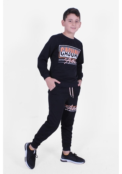 Fyk Kids 2 İplik Baskılı Erkek Çocuk Eşofman Takımı Siyah