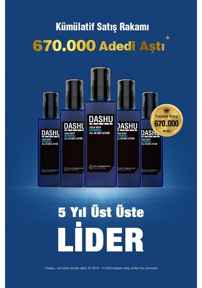 Hyalüronik Asitli Hepsi Bir Arada Bakım Losyonu Dashu Mens Aqua Deep Waterfull All İn One Lotion