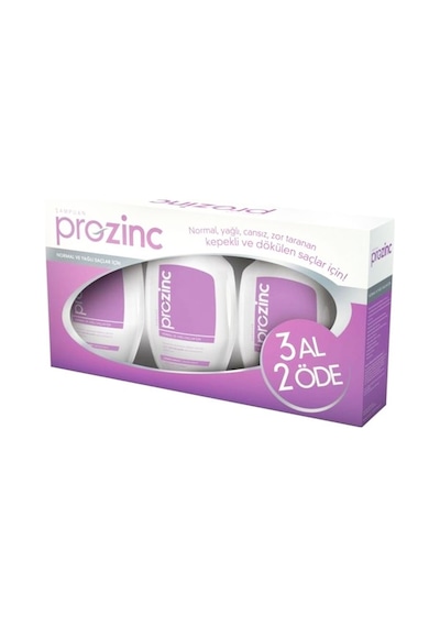 Prozinc Normal ve Yağlı Saçlar için Kepek ve Dökülme Karşıtı Şampuan 3 x 300 ML
