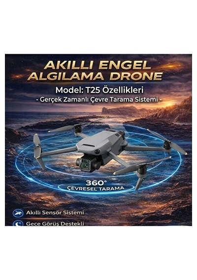T25 Fırçasız Motorlu Hd Kameralı Katlanabilir Uzaktan Kumandalı Akıllı Drone