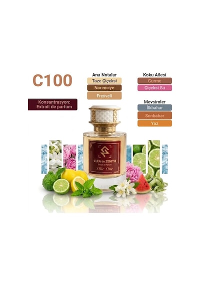 Cleadezenith Parfüm C100 Elıte Lıne Kadın Parfüm 50ml Çiçeksi - Ferah