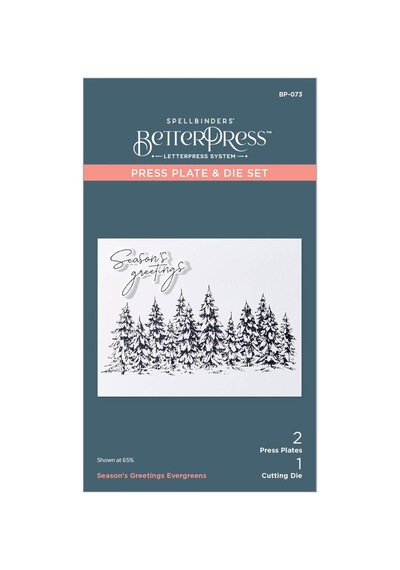 Spellbinders Season's Greetings Evergreens Pres Plakası, Metal