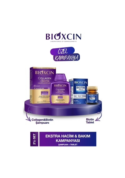 Collagen & Biotin Hacim Şampuanı 300ml + Biotin 5000 Mcg 60 Tablet